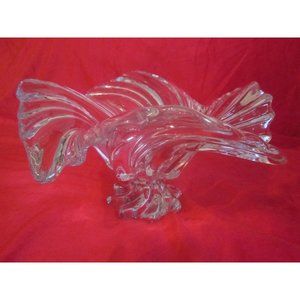 Vintage Large Heavy Swirl Wave Clear Crystal Glass